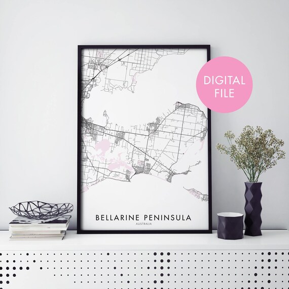 Bellarine Peninsula Australia Minimalist Coastal Region Map Poster