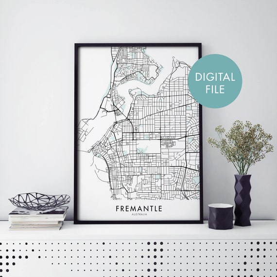 Fremantle Western Australia City Map Art Print