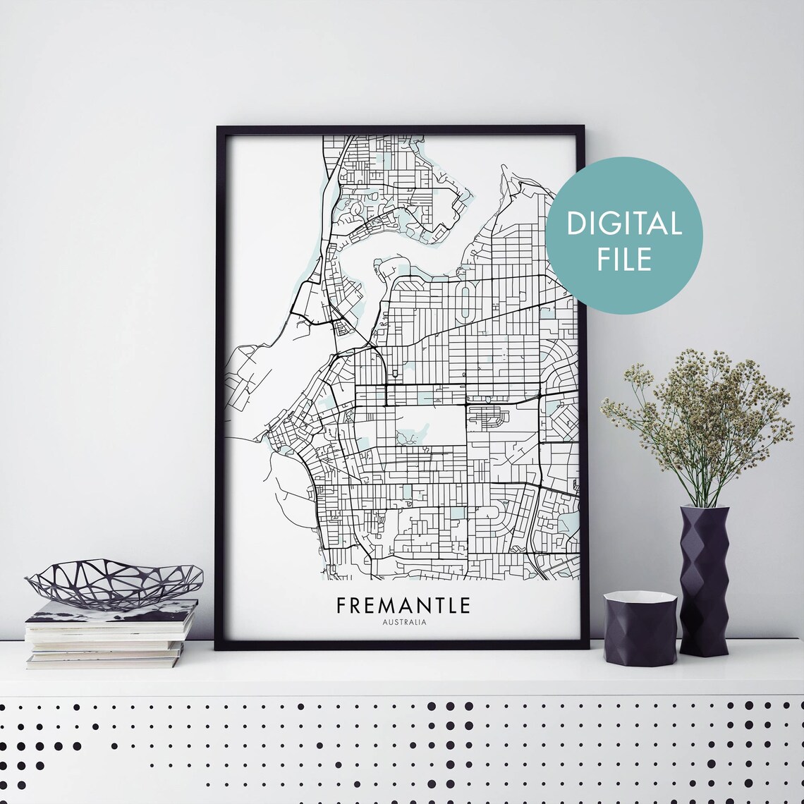 Fremantle Western Australia City Map Art Print