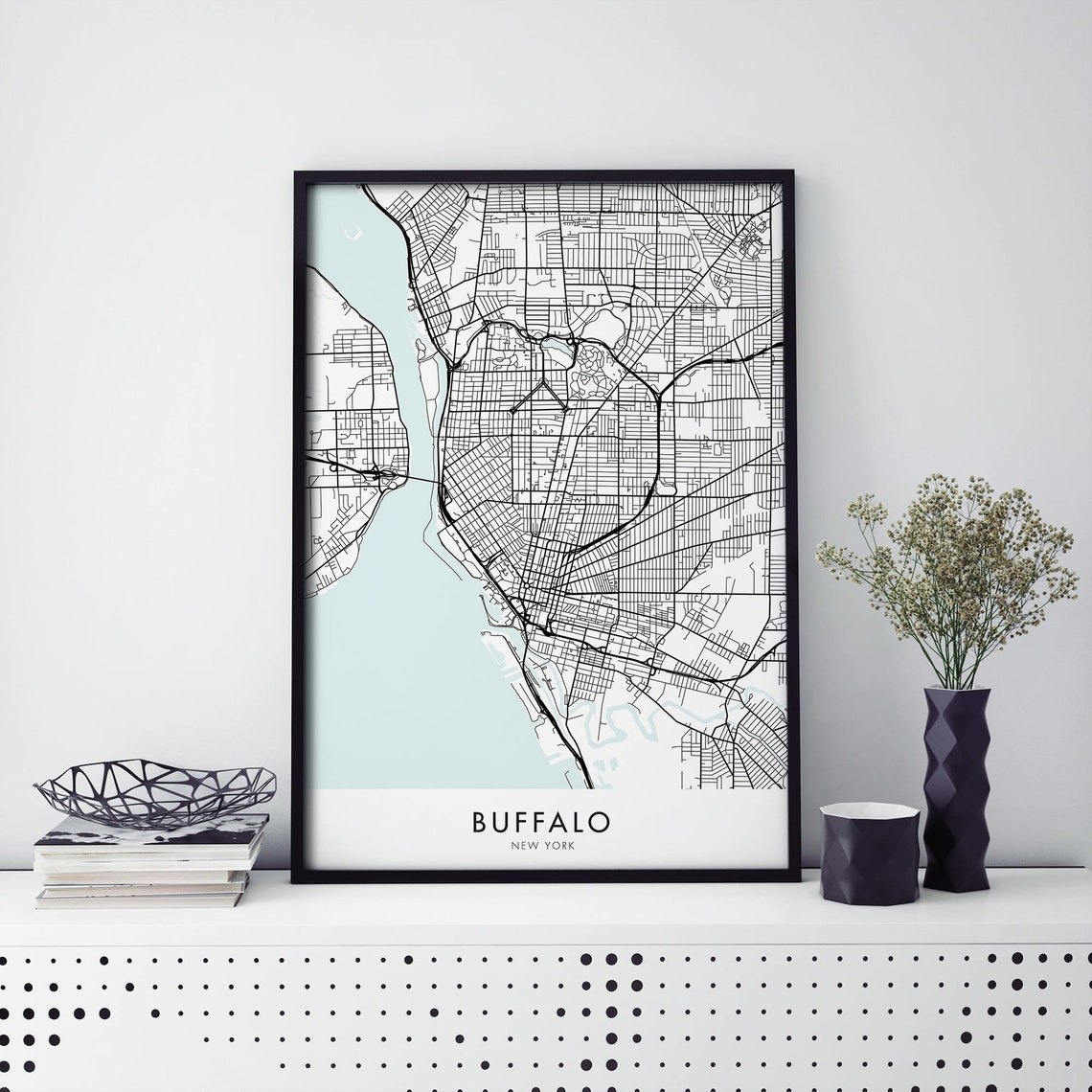 Buffalo New York Art City Map Print Wall A4 A3 A2 A1