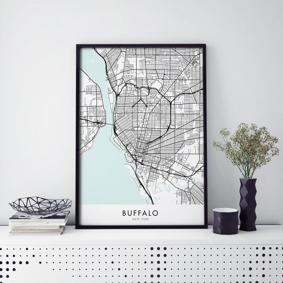 Buffalo New York Art City Map Print Wall A4 A3 A2 A1