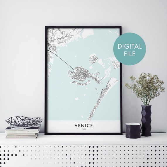 Venice Italy City Map Art Print