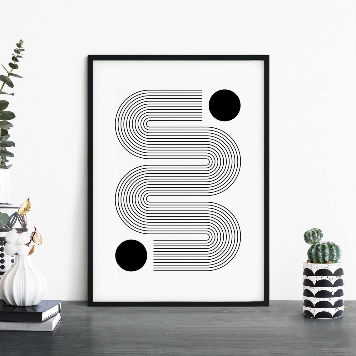 Geometric Arch Line Mid Century Modern Abstract Gallery Poster