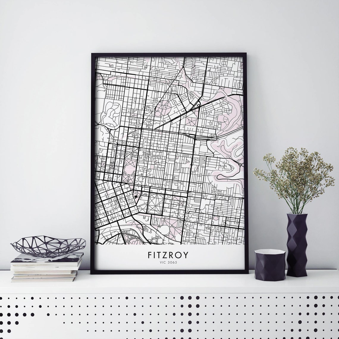 Fitzroy Melbourne VIC 3065 Minimalist City Map Poster For Gift