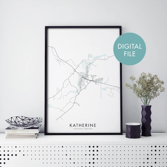 Katherine Northern Territory Australia City Map Minimalist Poster