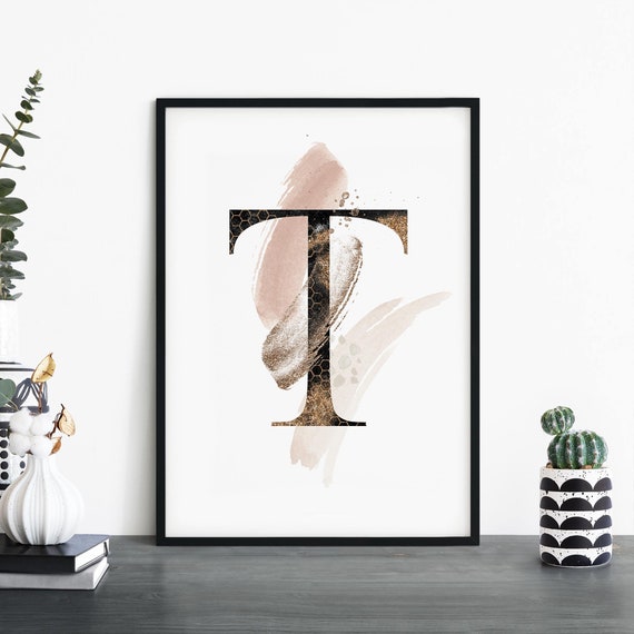 Letter T Alphabet Abstract Print Wall Art 4x6 5x7 A4 A3 A2 A1