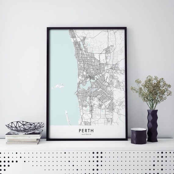 Perth Australia City Map Art Print