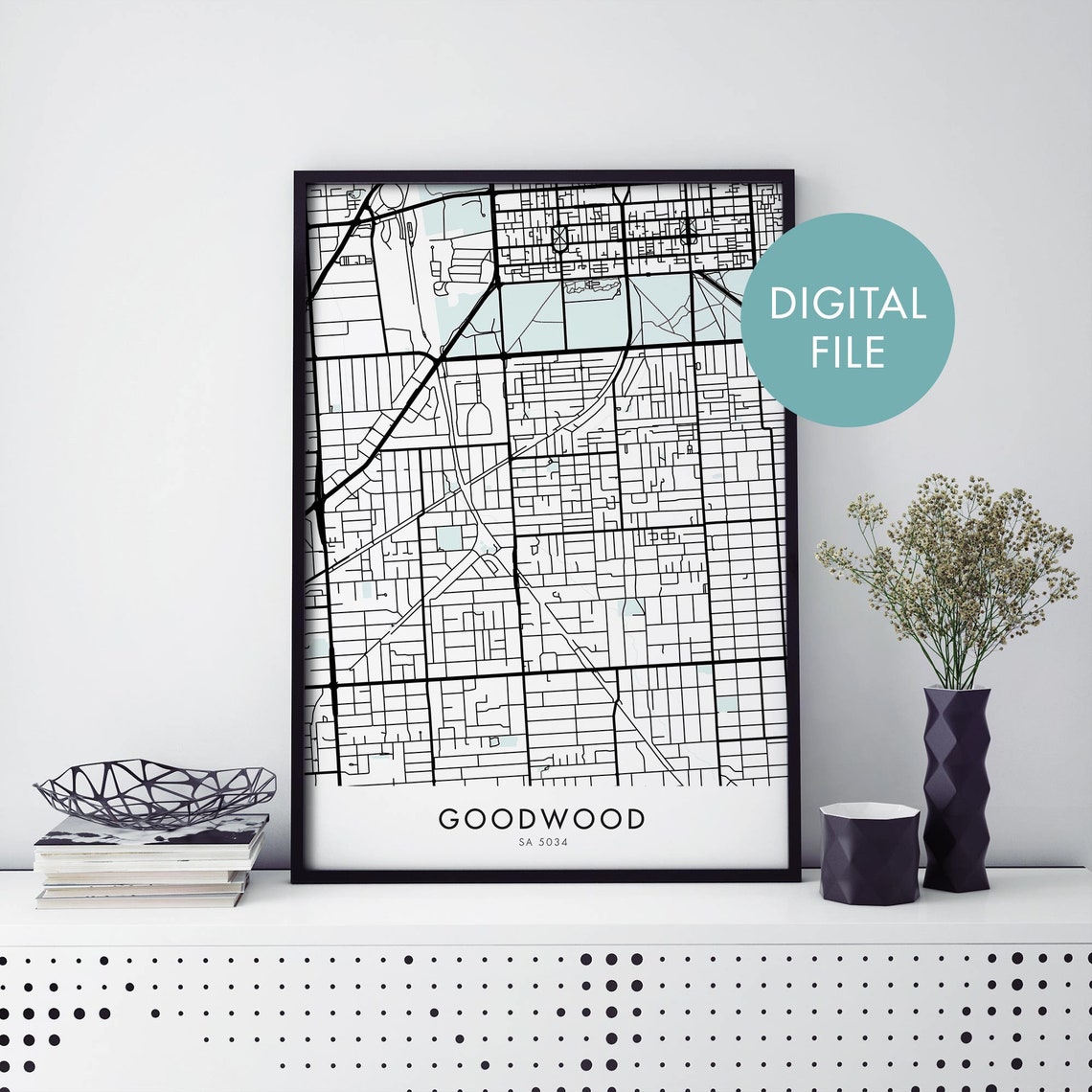 Goodwood Adelaide Australia City Map Poster Digital Download