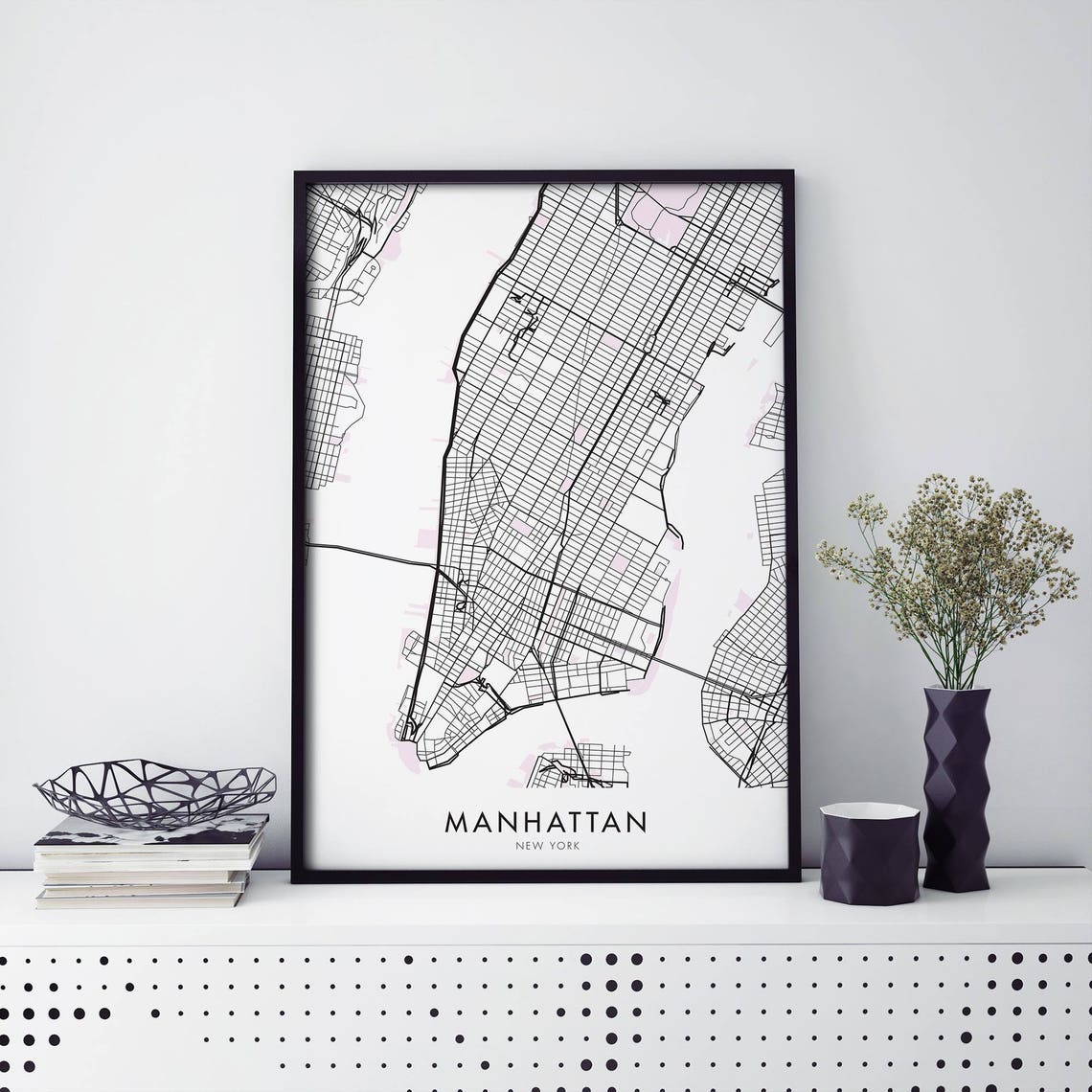 Manhattan New York City Map Art Print