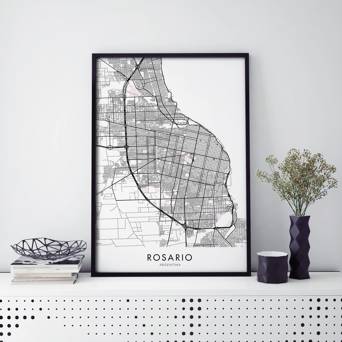Rosario Argentina South America Minimalist City Map Art Poster