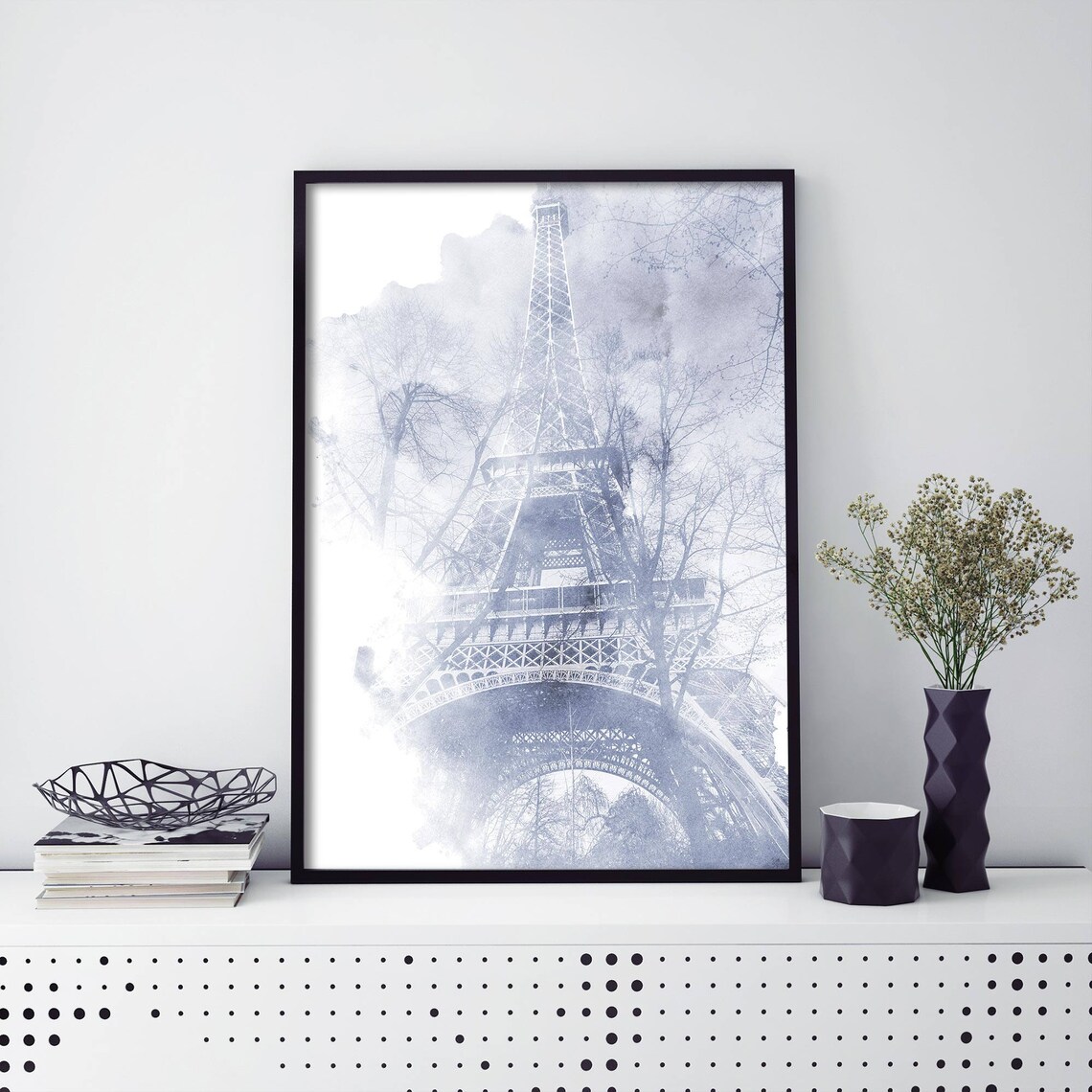 Eiffel Tower Paris France Watercolour Travel Poster
