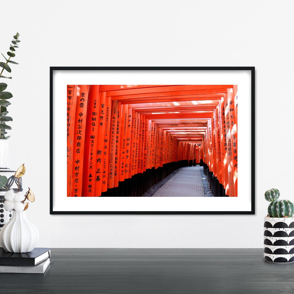 Kyoto Torii Gate Tunnel at Fushimi Inari Shrine Travel Poster