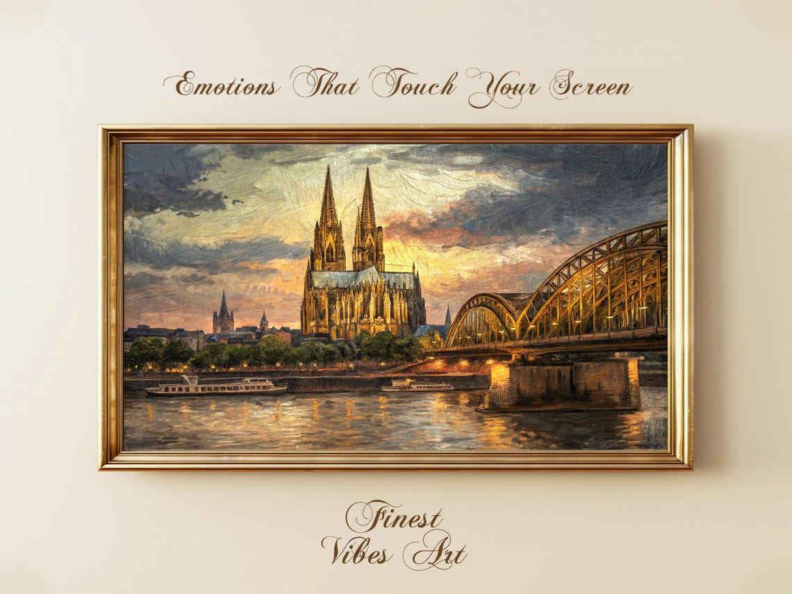 Cologne Cathedral Frame Tv Art Germany Sunset Cityscape