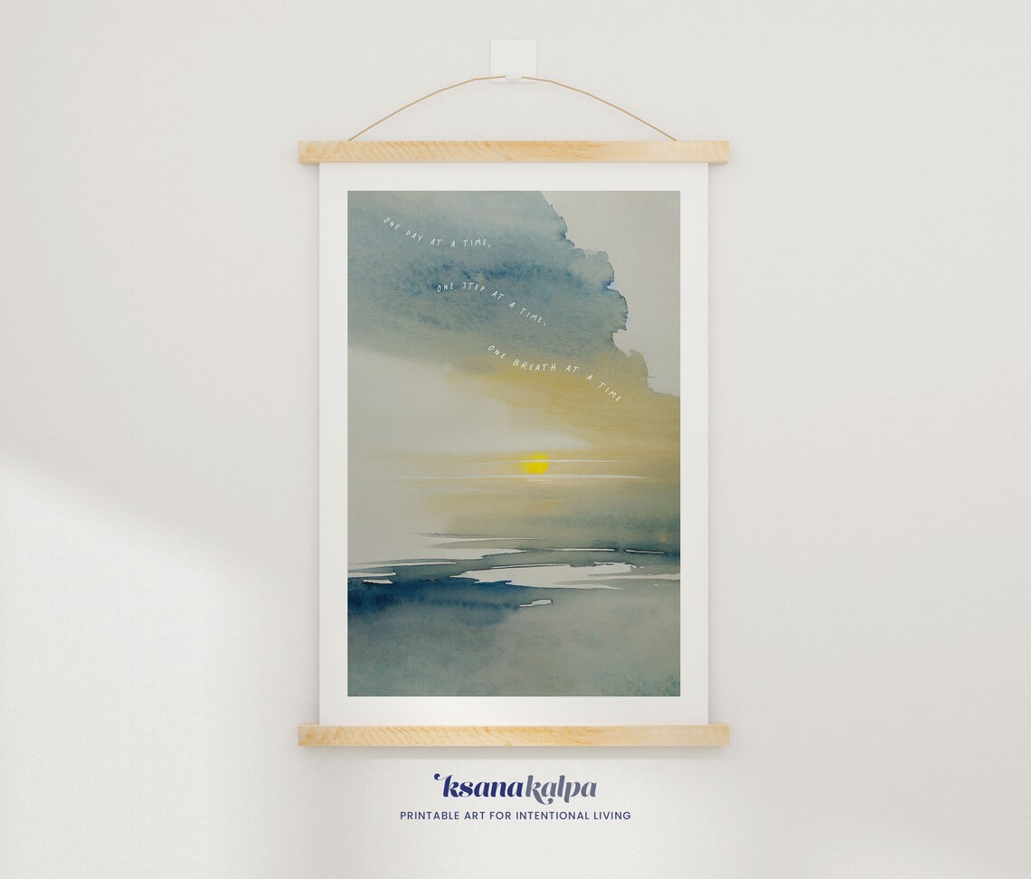 One Day At A Time Therapy Office Watercolor Print - Image 2