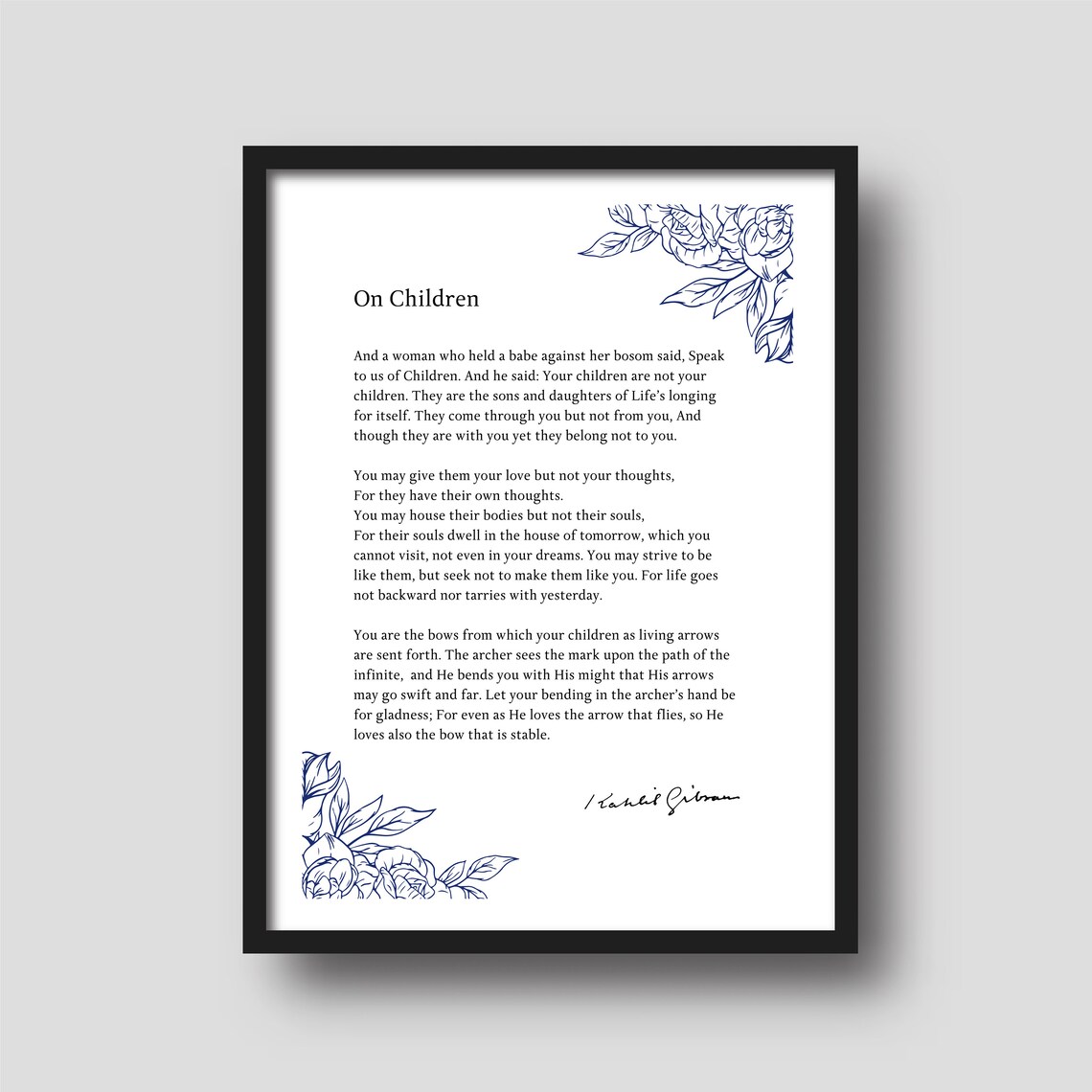 Kahlil Gibran On Children Poem Poster Parenting Wisdom Literary Gift - Image 3