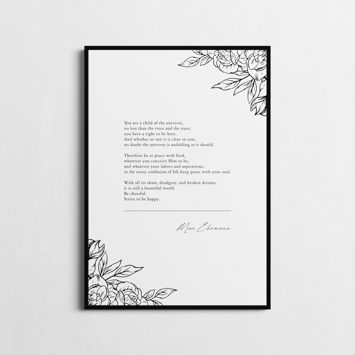 Max Ehrmann Desiderata Child Of Universe Minimalist Quote Wall Poster - Image 2