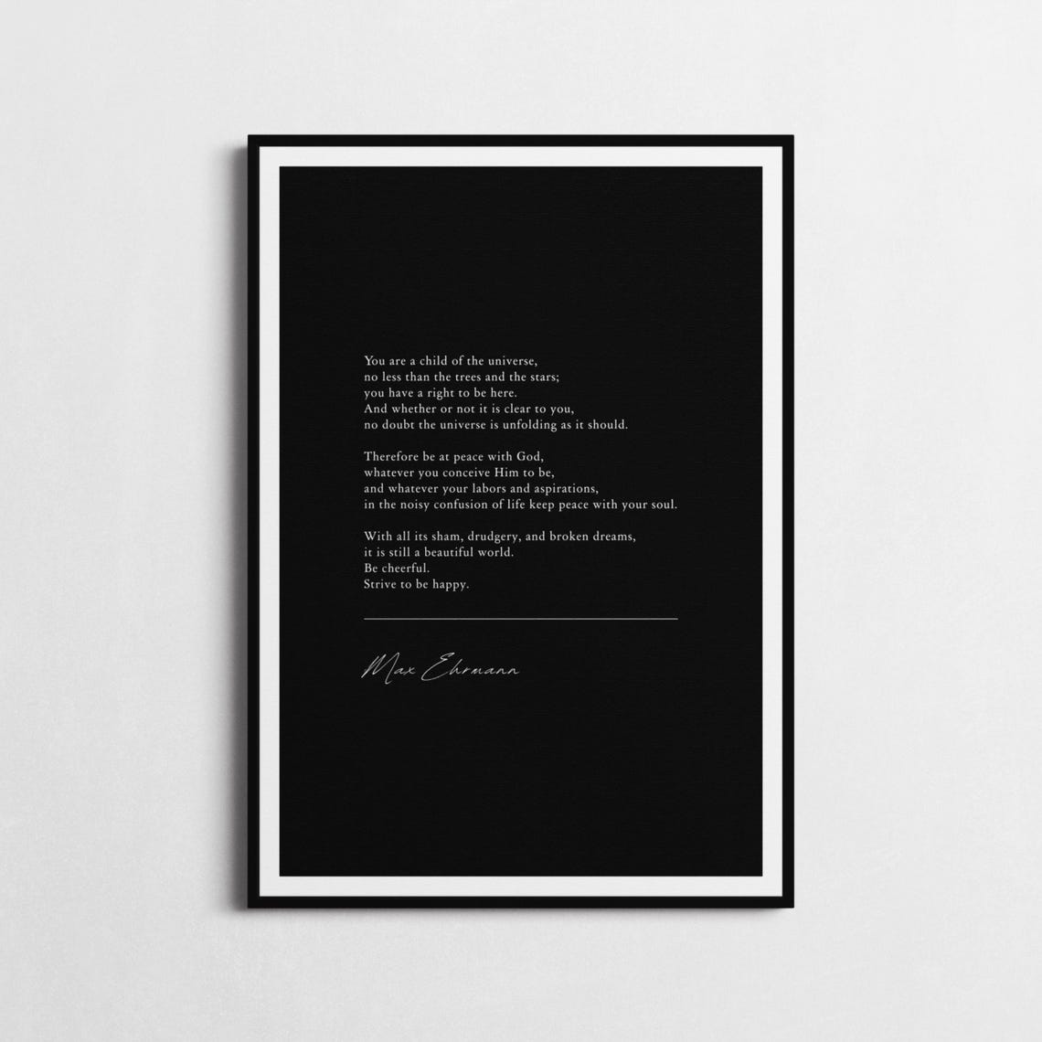 Max Ehrmann Desiderata Child Of Universe Minimalist Quote Wall Poster - Image 3