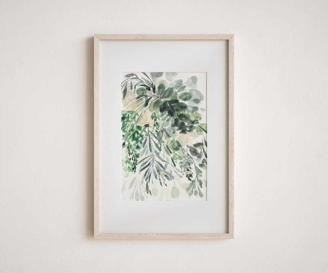 Green Watercolor Botanical Leaves Eucalyptus Foliage Art Poster - Image 2