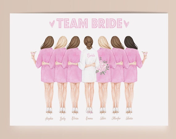 Personalised Bridesmaid Print Bride Tribe Bride Squad Print Bridesmaids Card Gift For Bride Bridesmaid Proposal
