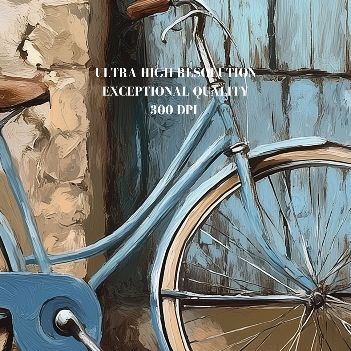 Vintage Blue Bicycle With Flower Basket Old Town Street Poster - Image 6