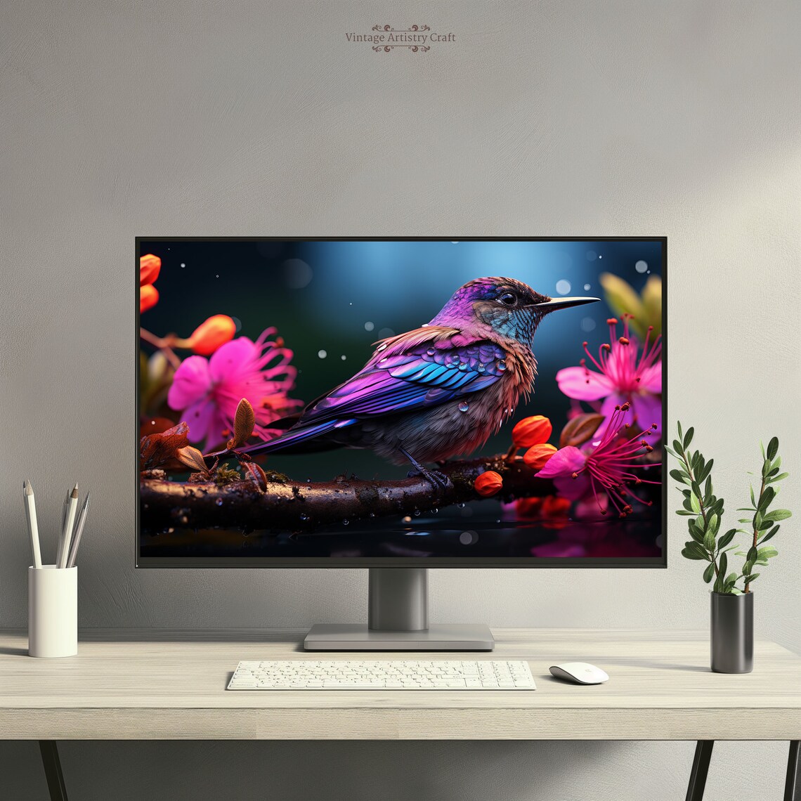 Vibrant Aesthetic Abstract Desktop Background Art Print