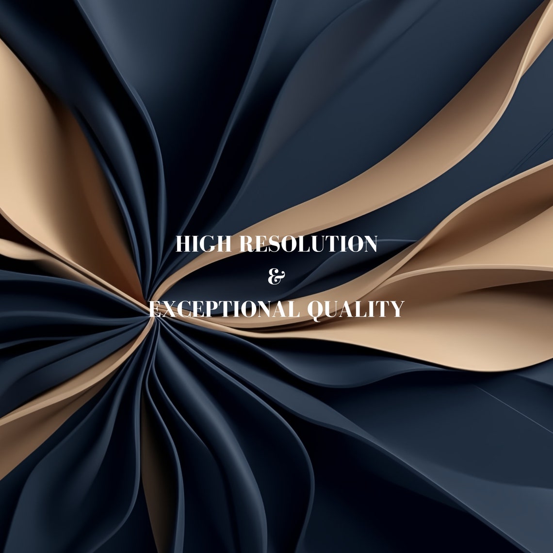 Navy Blue Tan Folded Fabric Abstract Modern Minimalist Poster - Image 8