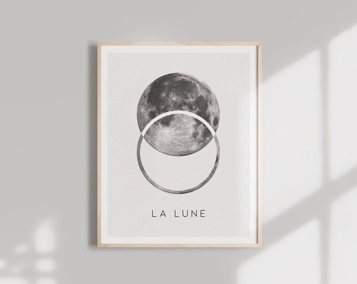 Moon Wall Art, La Lune Scandinavian Lunar Cycle - Image 2