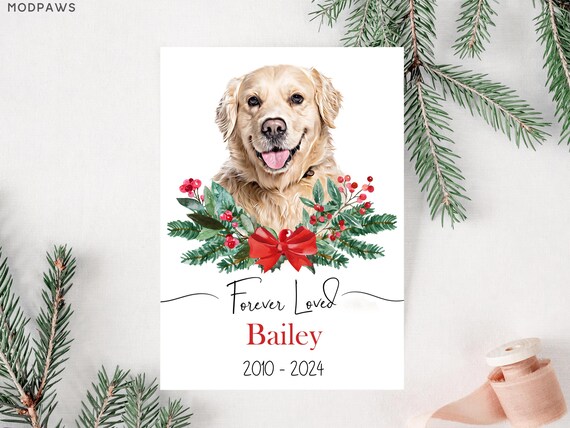 Forever Loved Golden Retriever Pet Memorial Portrait Keepsake Print