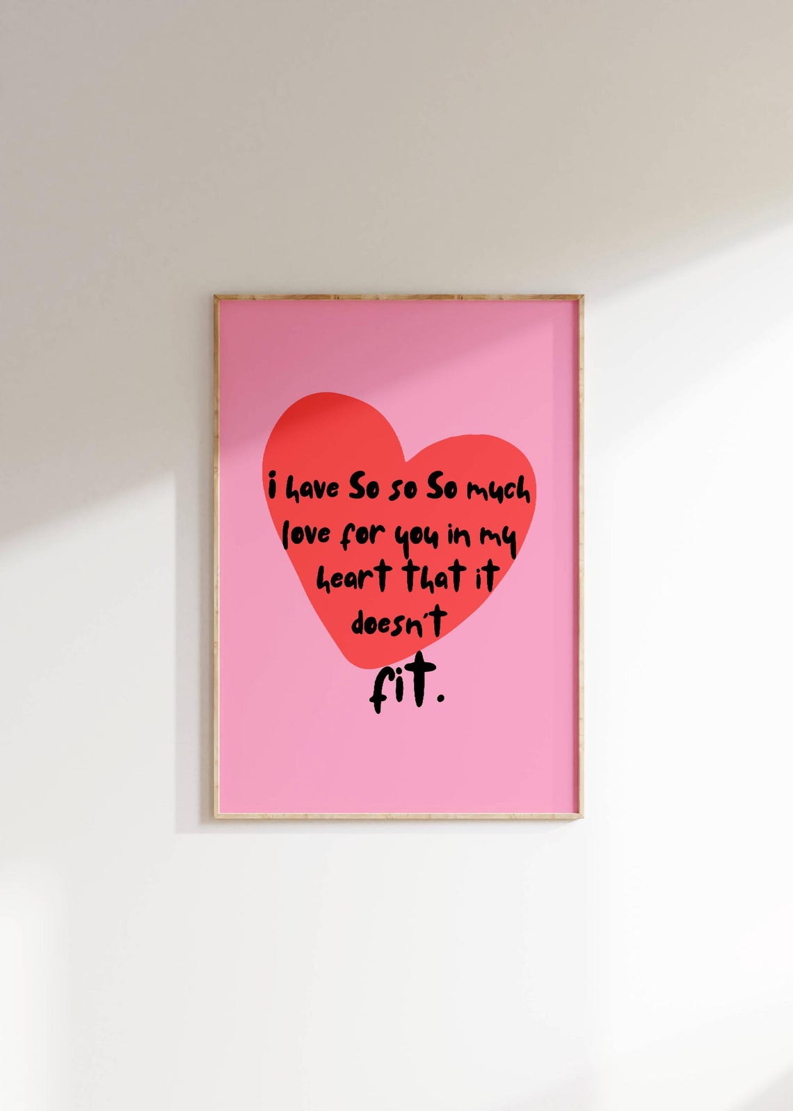 So Much Love Red Heart Sweet Romantic Message Valentines Poster