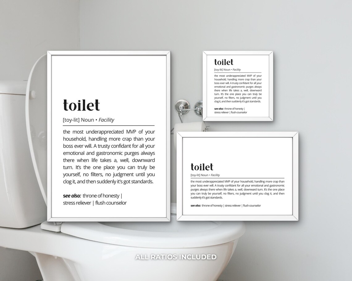 Toilet Funny Definition Household MVP Honest Bathroom Humor Print - Image 3