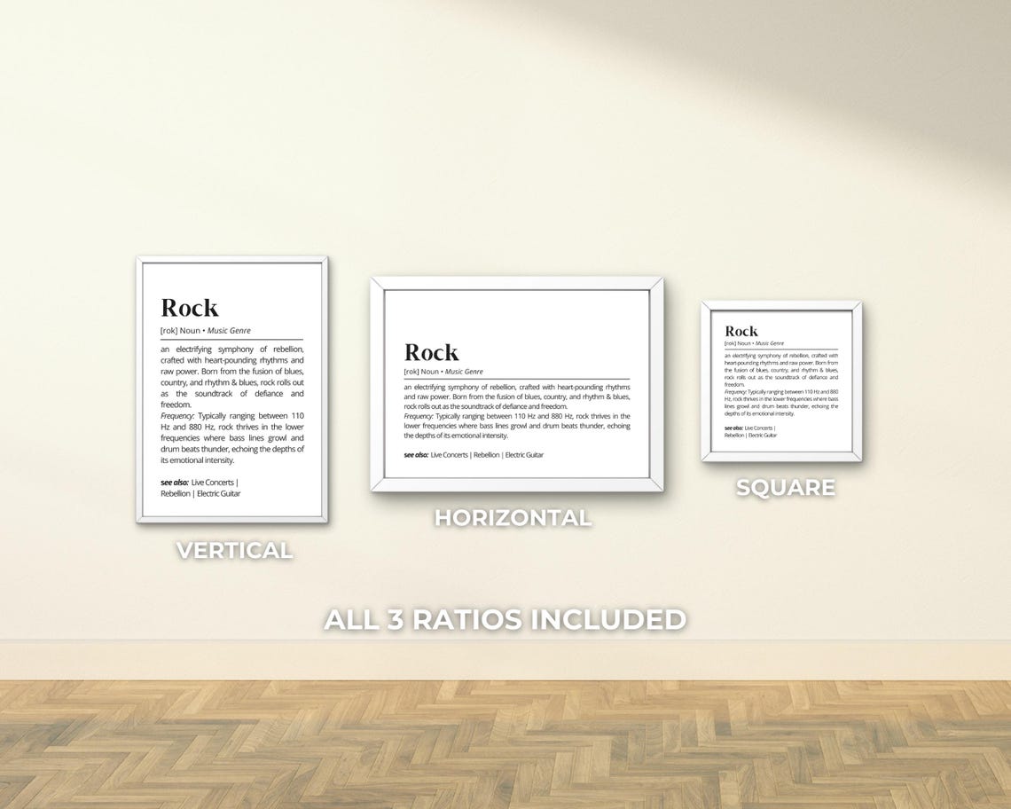 Rock Music Genre Definition Dictionary Meaning Minimalist Poster - Image 3