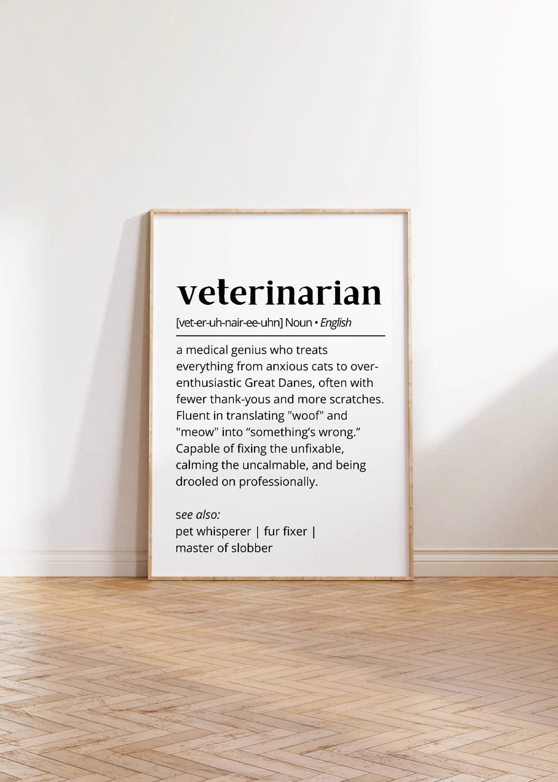 Funny Veterinarian Definition Dictionary Poster Vet Office Pet Gift - Image 3