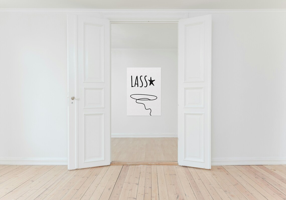 Lasso Star Typography Cowboy Rope Line Art Western Minimalist Poster - Image 3
