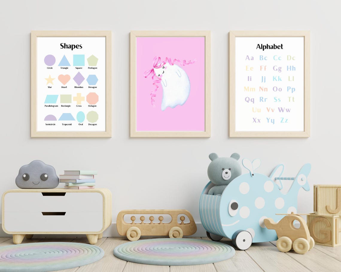 Cute Pink Ghost With Ribbon Bow Preppy Pastel Halloween Poster - Image 2