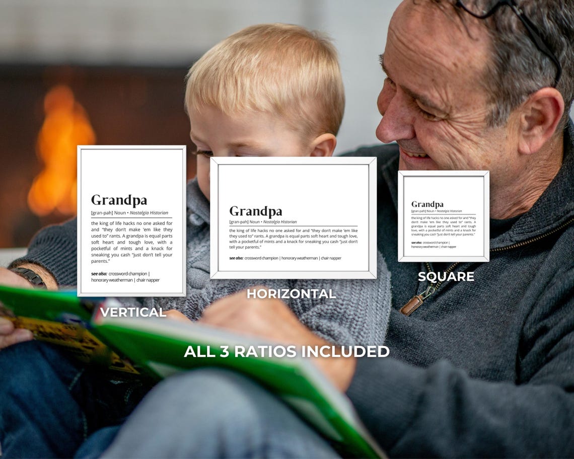 Grandpa Nostalgia Historian Funny Dictionary Definition Gift Poster - Image 3