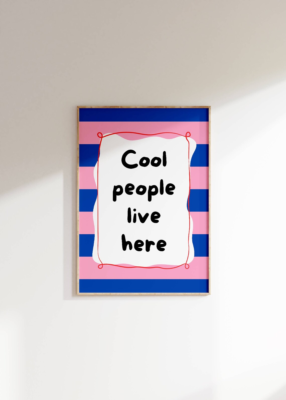 Cool People Live Here Striped Playful Typography Teen Room Wall Poster - Image 3