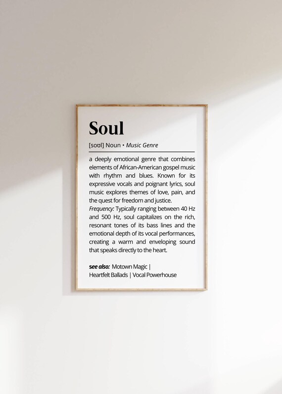 Soul Music Genre Definition Minimalist Typography Gift For Fans Poster
