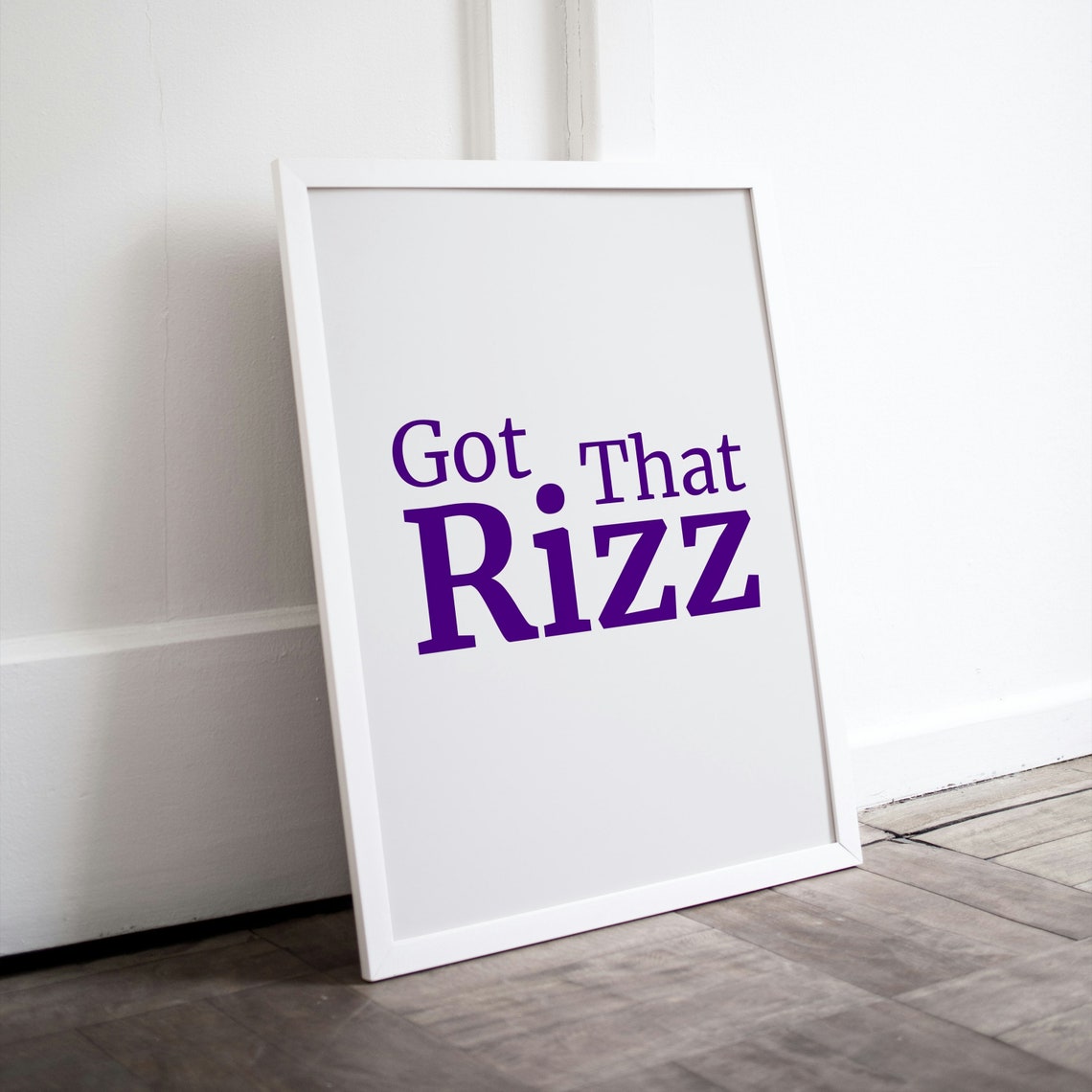Got That Rizz Purple Bold Typography Minimalist Trendy Slang Poster