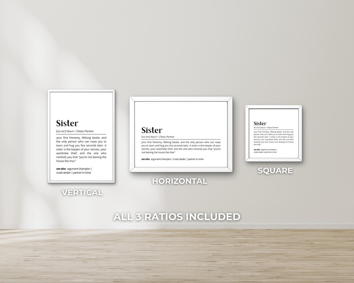 Sister Definition Personalized Typography Art Print - Image 3
