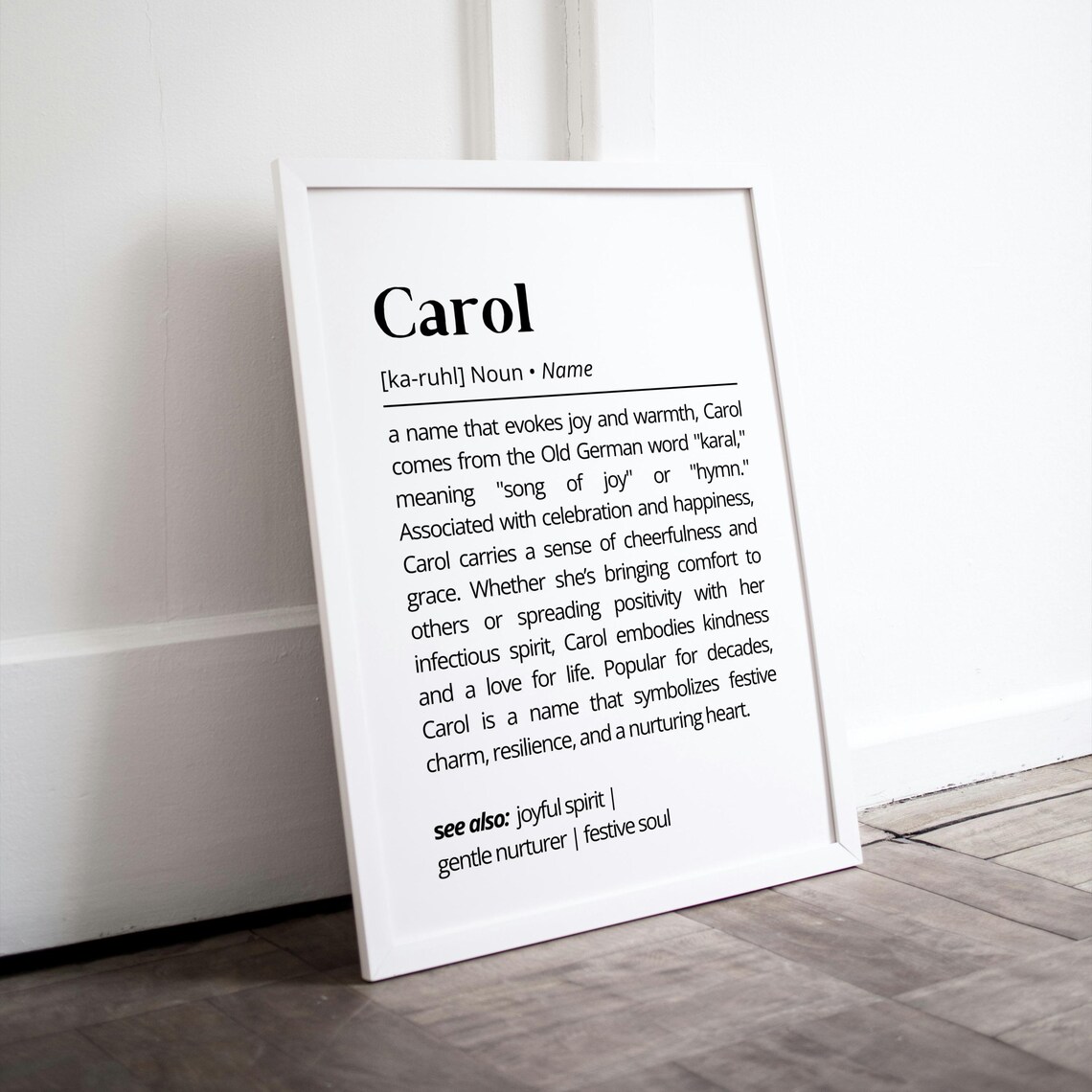 Carol Name Definition Personalized Minimalist Art Print - Image 3