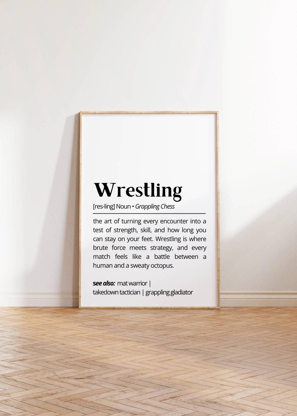 Wrestling Dictionary Definition Funny Grappling White Quote Print - Image 4