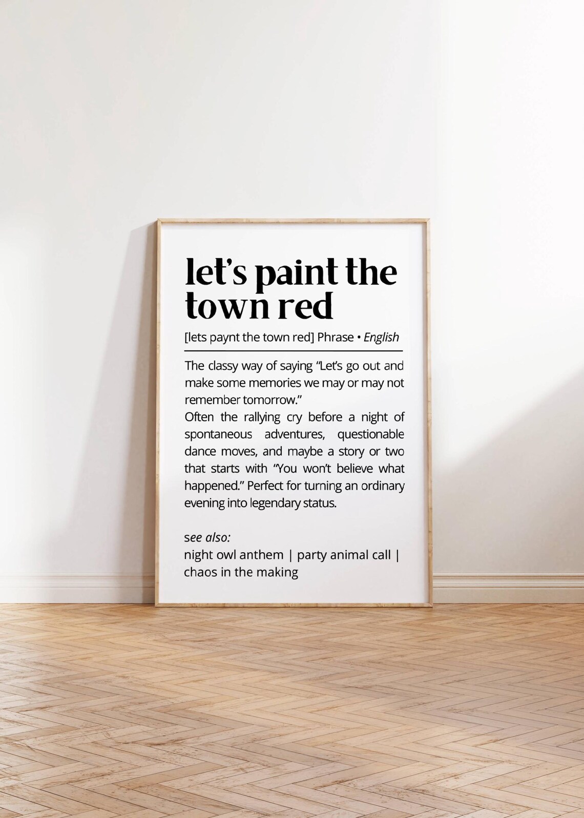 Let’s Paint the Town Red Definition Art Print - Image 3