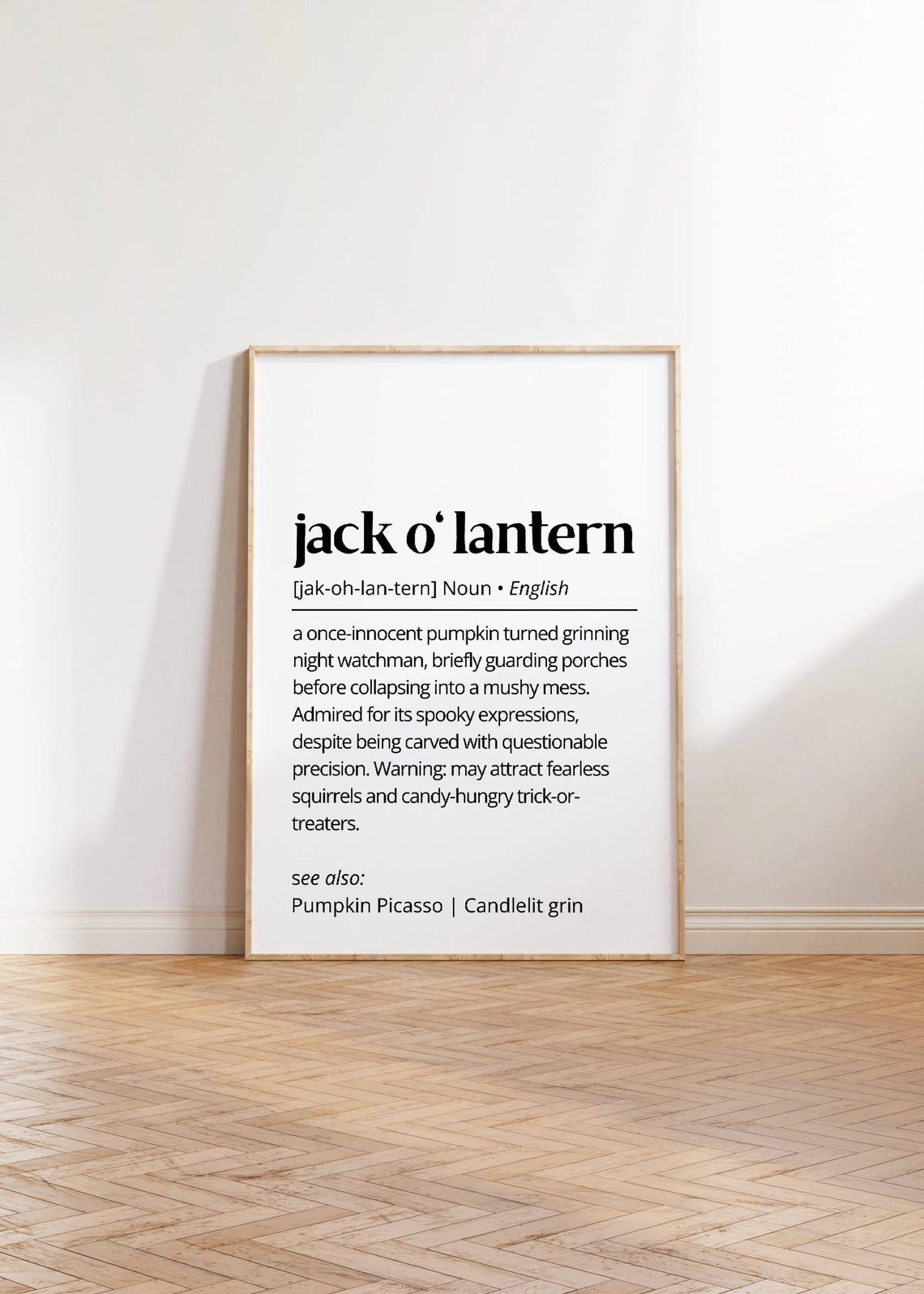 Jack O Lantern Funny Definition Print Halloween Pumpkin Decor Gift - Image 2