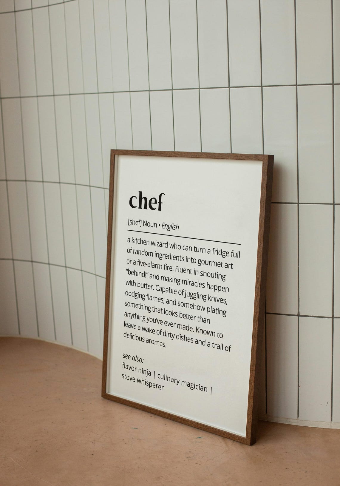 Funny Chef Definition Dictionary Poster Kitchen Culinary Cooking Gift - Image 2