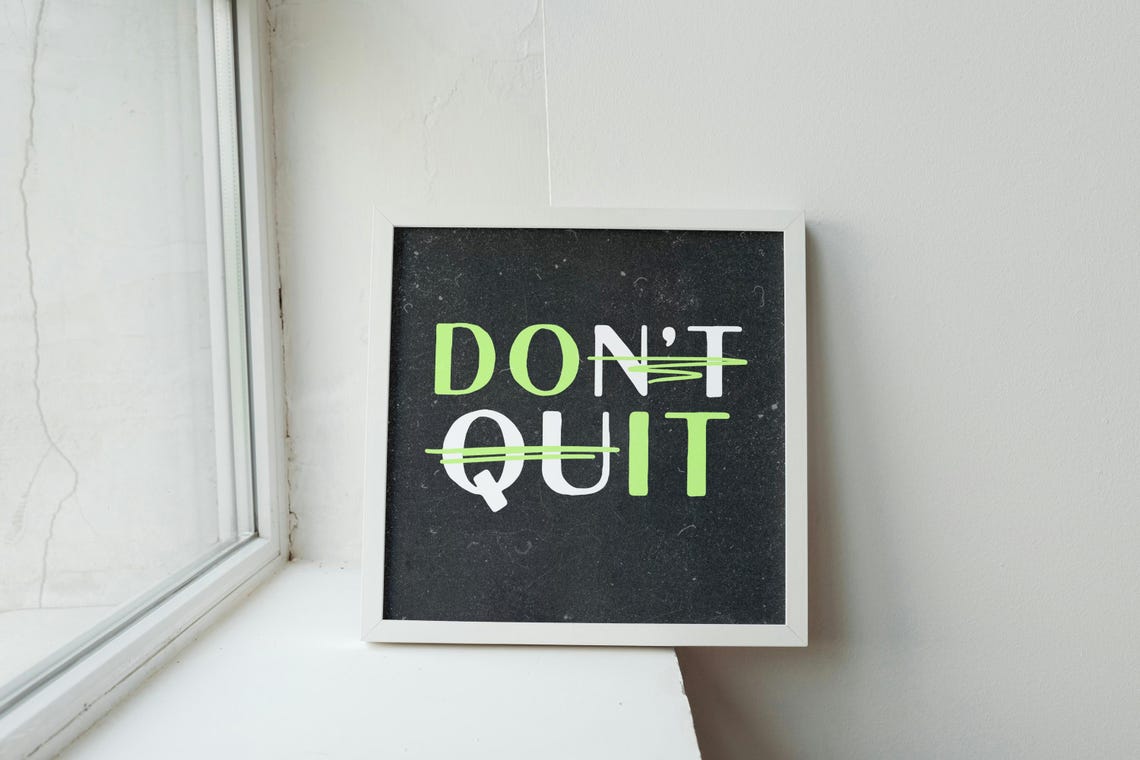 Dont Quit Bold Green Black Modern Motivational Typography Poster - Image 2
