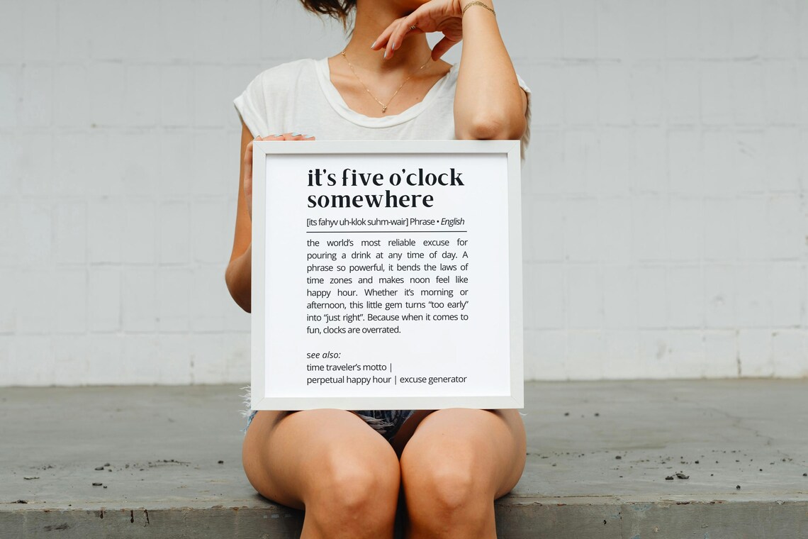 Its Five Oclock Somewhere Funny Drink Quote Poster - Image 3