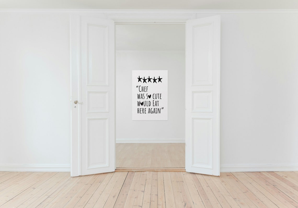 Chef Was So Cute Would Eat Here Again Funny Heart Kitchen Quote Poster - Image 3