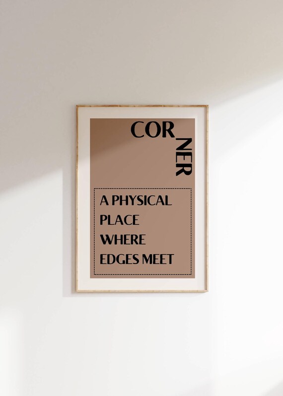 Corner Decor Modern Minimalist Typography Art Print Abstract Quote Poster Geometric Wall Art Inspirational Wall Art For Home Or Office