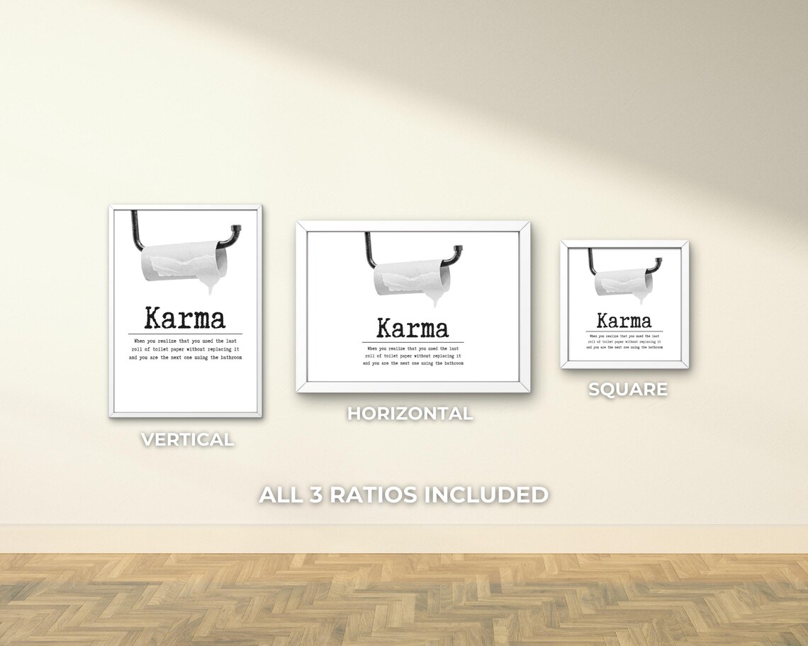 Karma Toilet Paper Funny Bathroom Humor Poster - Image 3