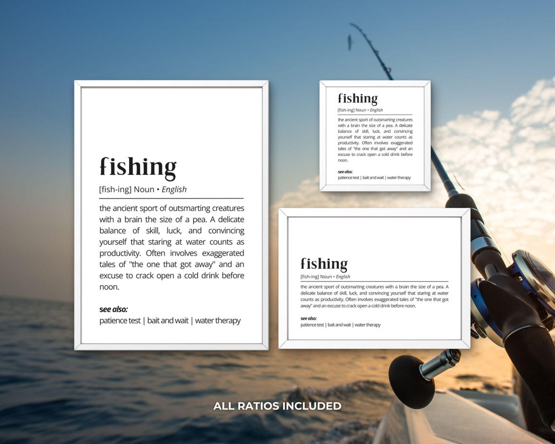 Fishing Funny Dictionary Definition Poster for Anglers Gift Decor - Image 3